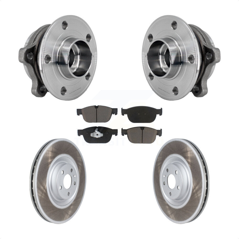 Kit de rotors et plaquettes de frein à disque enduits d'assemblage de roulement de moyeu avant pour Volvo XC90