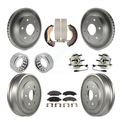 Kit de chaussures de plaquettes de Rotor de frein, roulement de moyeu avant et arrière (10 pièces) pour GMC Sierra 150