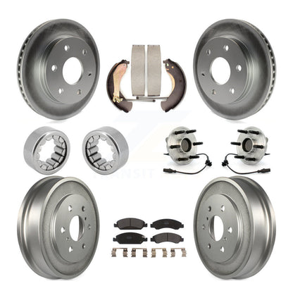 Kit de chaussures de plaquettes de Rotor de frein, roulement de moyeu avant et arrière (10 pièces) pour GMC Sierra 150