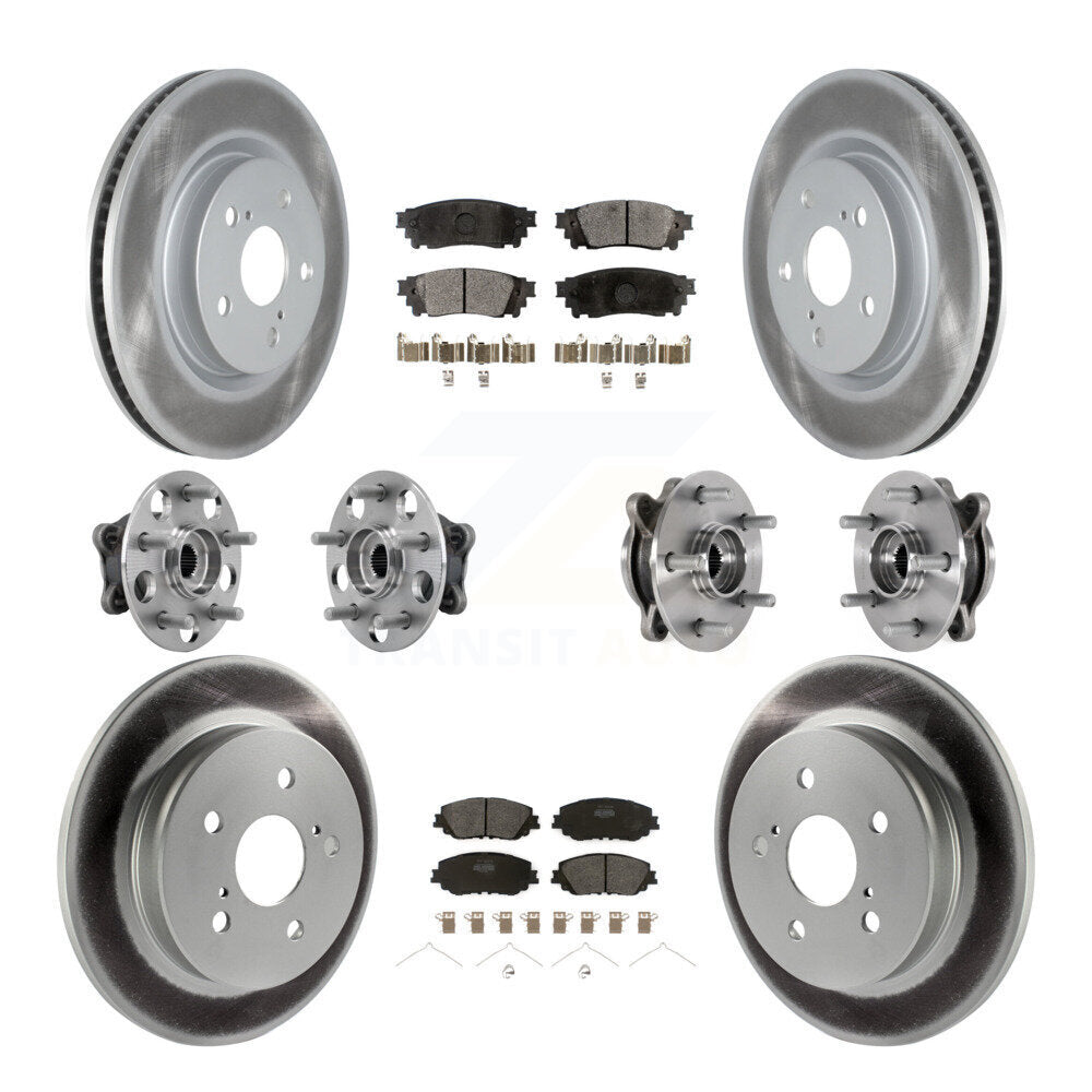 Kit de plaquettes de rotor de frein enduites de roulement de moyeu avant et arrière (10 pièces) pour Toyota Camry Lexu