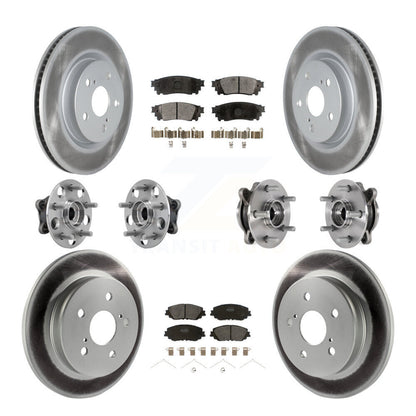 Kit de plaquettes de rotor de frein enduites de roulement de moyeu avant et arrière (10 pièces) pour Toyota Camry Lexu