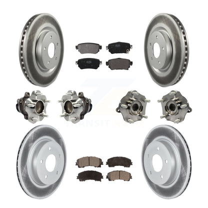 Kit de rotor et de plaquettes de frein à disque revêtus de roulement de moyeu avant et arrière (10 pièces) pour Nissan Rogu