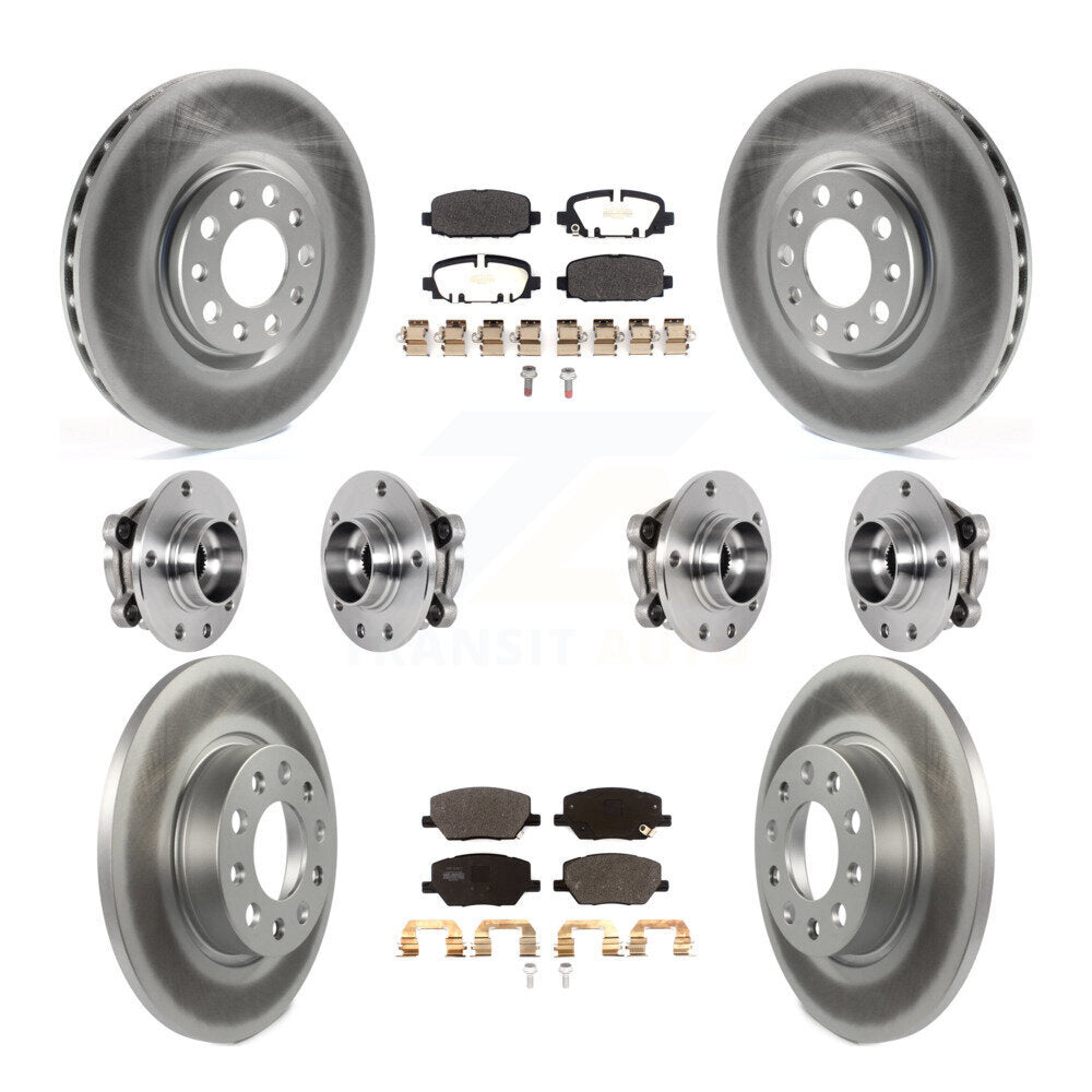 Kit de rotors et plaquettes de frein revêtus de roulement de moyeu avant et arrière (10 pièces) pour Jeep Compass AW