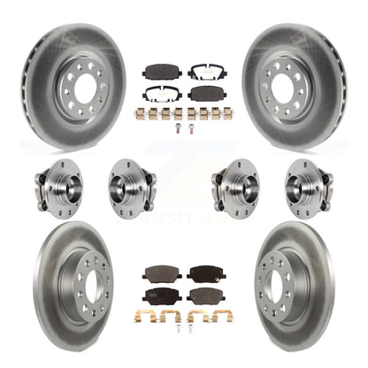 Kit de rotors et plaquettes de frein revêtus de roulement de moyeu avant et arrière (10 pièces) pour Jeep Compass AW