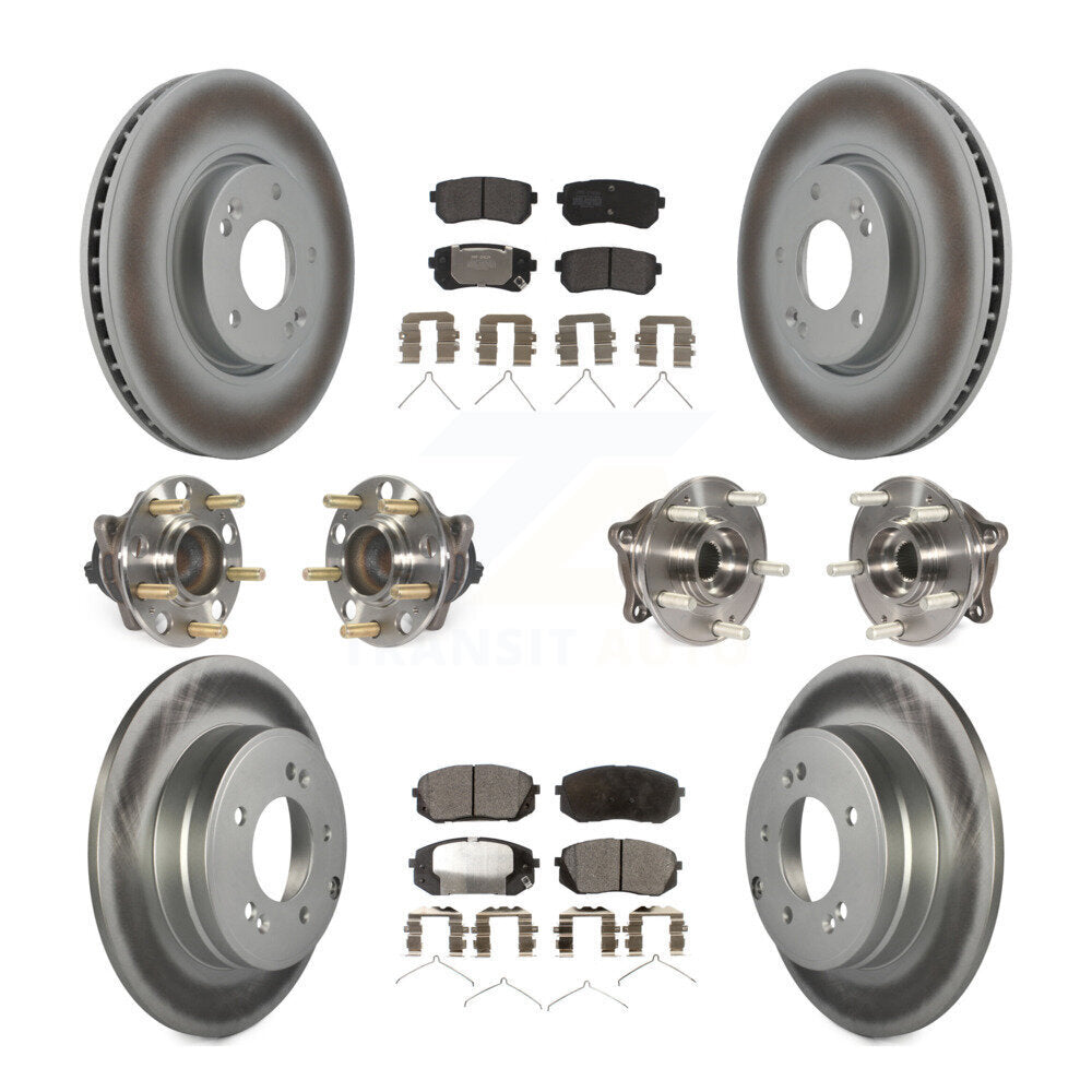 Kit de plaquettes de Rotor de frein à disque revêtu de roulement de moyeu avant et arrière (10 pièces) pour Hyundai Sonat