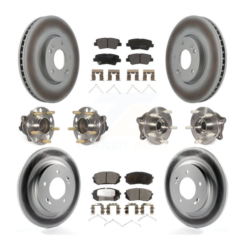 Kit de plaquettes de Rotor de frein à disque revêtu de roulement de moyeu avant et arrière (10 pièces) pour Hyundai Sonat