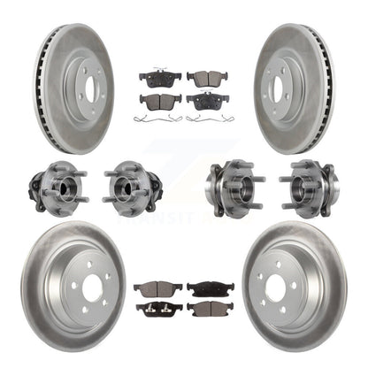 Kit de plaquettes de rotor de frein revêtues de roulement de moyeu avant et arrière (10 pièces) pour Ford Edge FW 15-18
