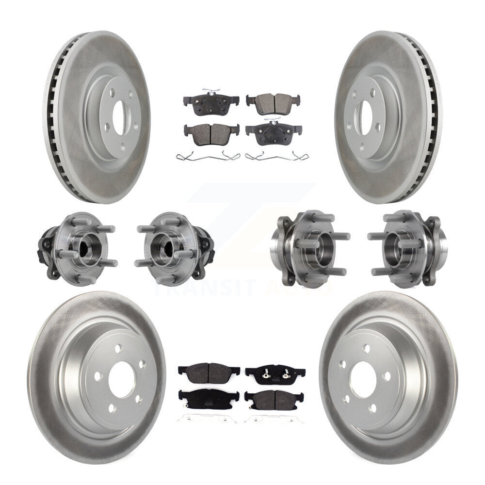 Kit de plaquettes de Rotor de frein revêtues de roulement de moyeu avant et arrière (10 pièces) pour Lincoln Continenta