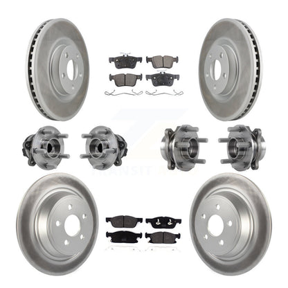 Kit de plaquettes de Rotor de frein revêtues de roulement de moyeu avant et arrière (10 pièces) pour Lincoln Continenta