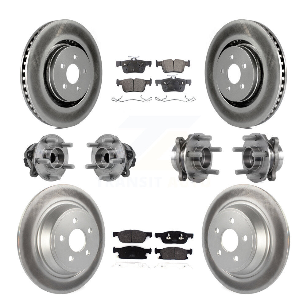 Kit de plaquettes de Rotor de frein revêtues de roulement de moyeu avant et arrière (10 pièces) pour Lincoln Continenta