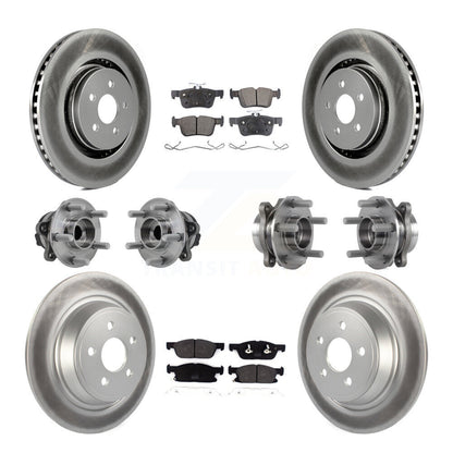 Kit de plaquettes de Rotor de frein revêtues de roulement de moyeu avant et arrière (10 pièces) pour Lincoln Continenta