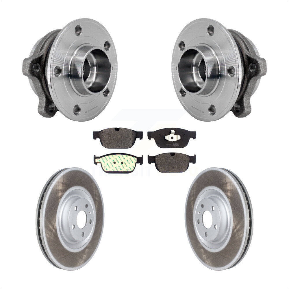 Kit de rotors et plaquettes de frein à disque enduits d'assemblage de roulement de moyeu avant pour Volvo XC90