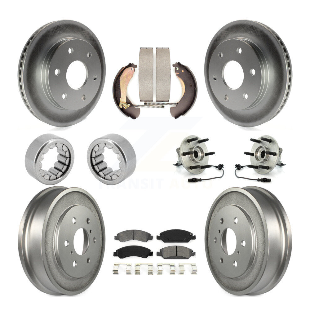 Kit de chaussures de plaquettes de Rotor de frein, roulement de moyeu avant et arrière (10 pièces) pour GMC Sierra 150