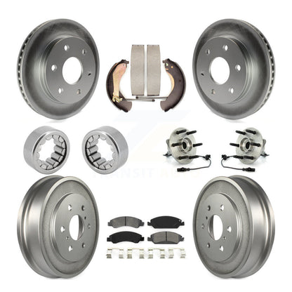 Kit de chaussures de plaquettes de Rotor de frein, roulement de moyeu avant et arrière (10 pièces) pour GMC Sierra 150