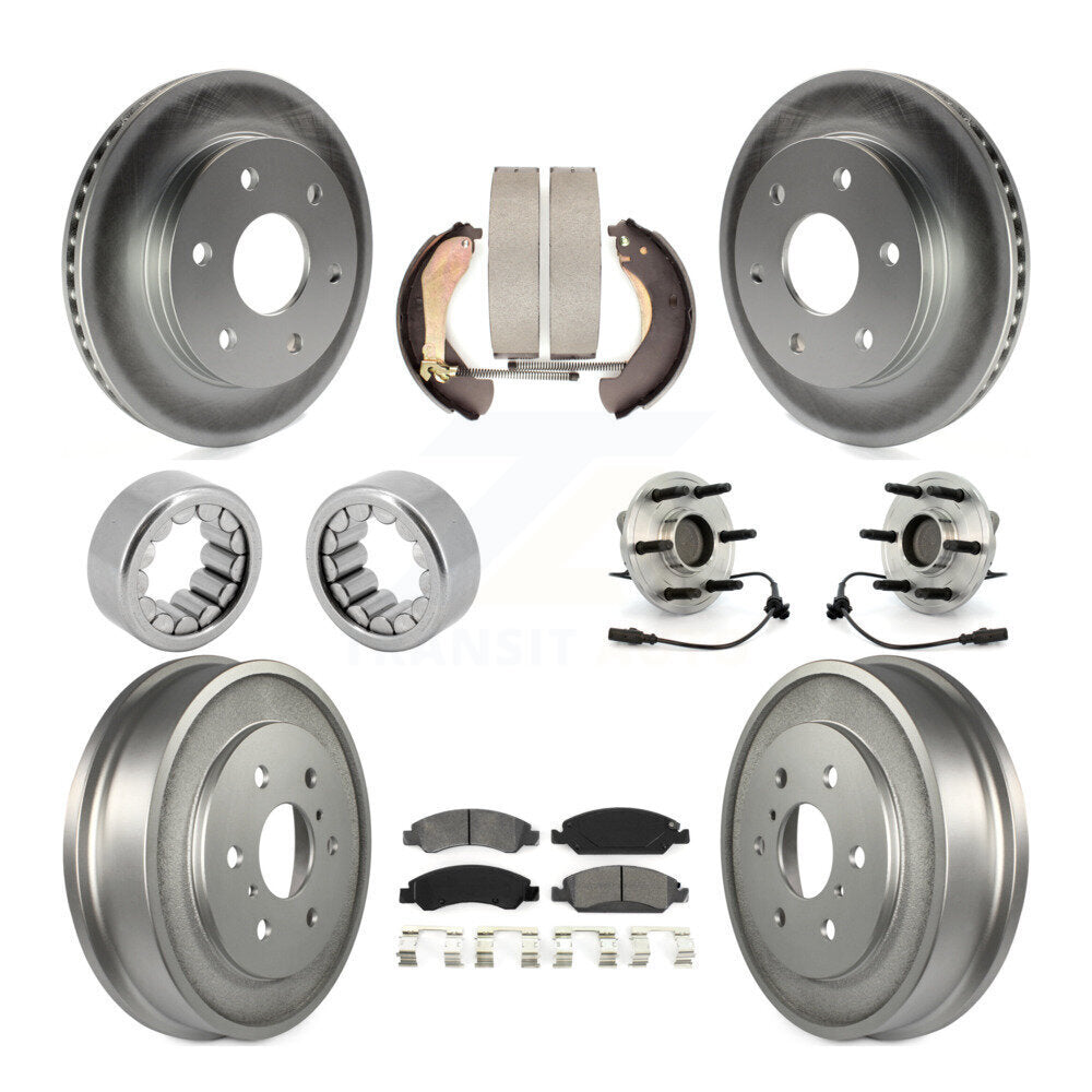 Kit de chaussures de plaquettes de Rotor de frein, roulement de moyeu avant et arrière (10 pièces) pour GMC Sierra 150