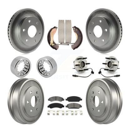 Kit de chaussures de plaquettes de Rotor de frein, roulement de moyeu avant et arrière (10 pièces) pour GMC Sierra 150