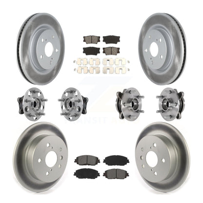Kit de rotor et de plaquettes de frein à disque revêtus de roulement de moyeu avant et arrière (10 pièces) pour Toyota Camr