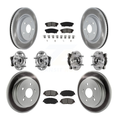 Kit de plaquettes de rotor de frein enduites de roulement de moyeu avant et arrière (10 pièces) pour Toyota Camry Lexu