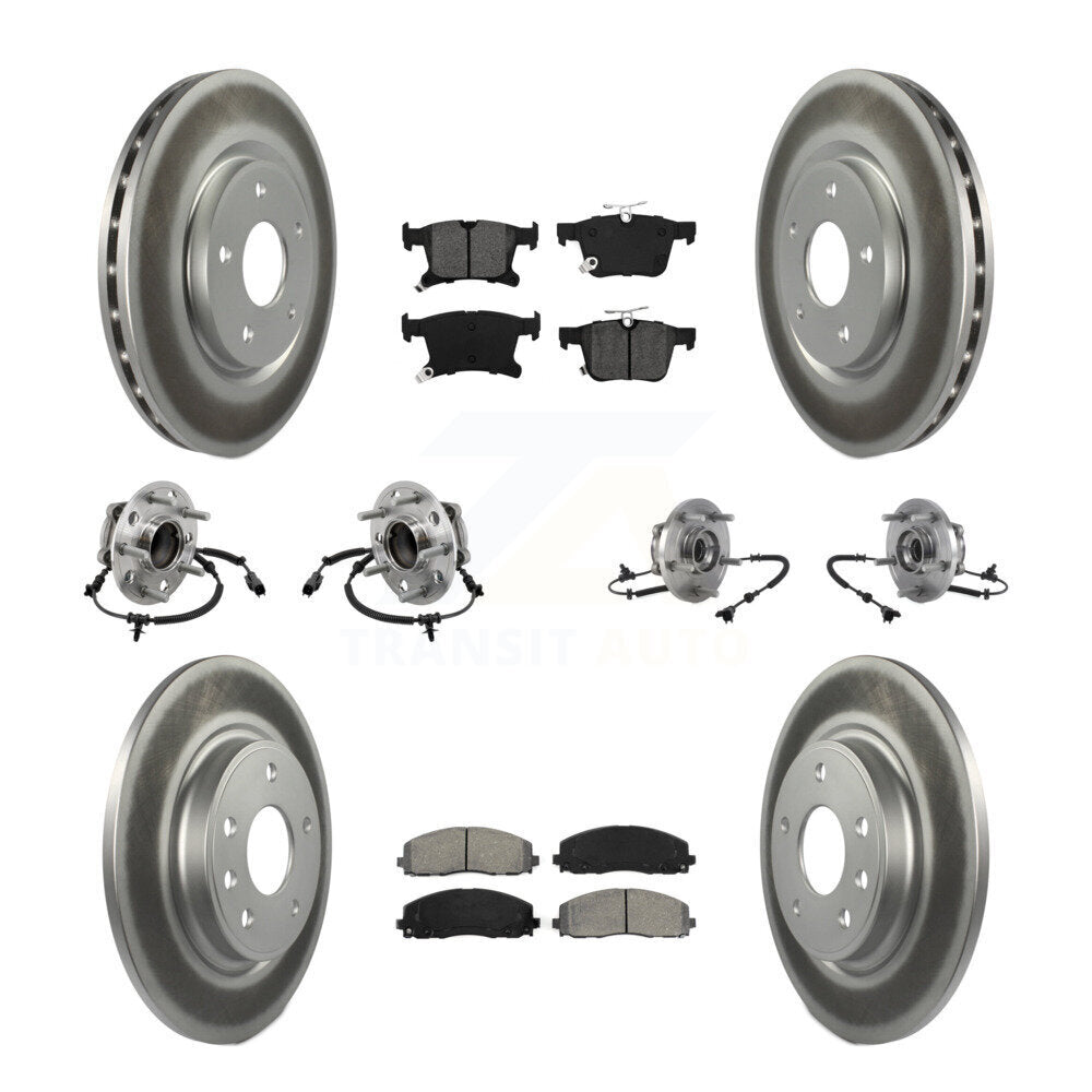 Kit de rotor et de plaquettes de frein revêtus de roulement de moyeu avant et arrière (10 pièces) pour Chrysler Pacific