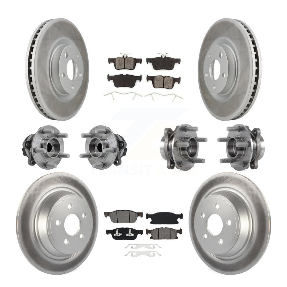 Kit de plaquettes de rotor de frein revêtues de roulement de moyeu avant et arrière (10 pièces) pour Ford Edge FW 15-18