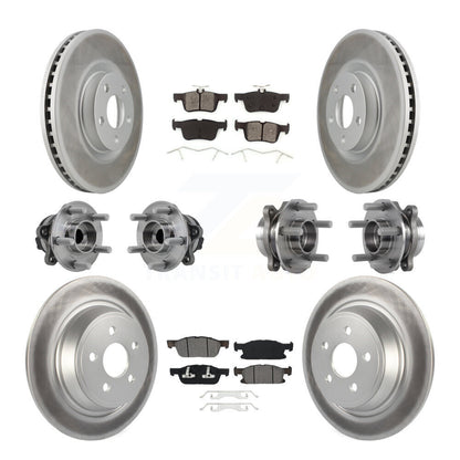 Kit de plaquettes de rotor de frein revêtues de roulement de moyeu avant et arrière (10 pièces) pour Ford Edge FW 15-18