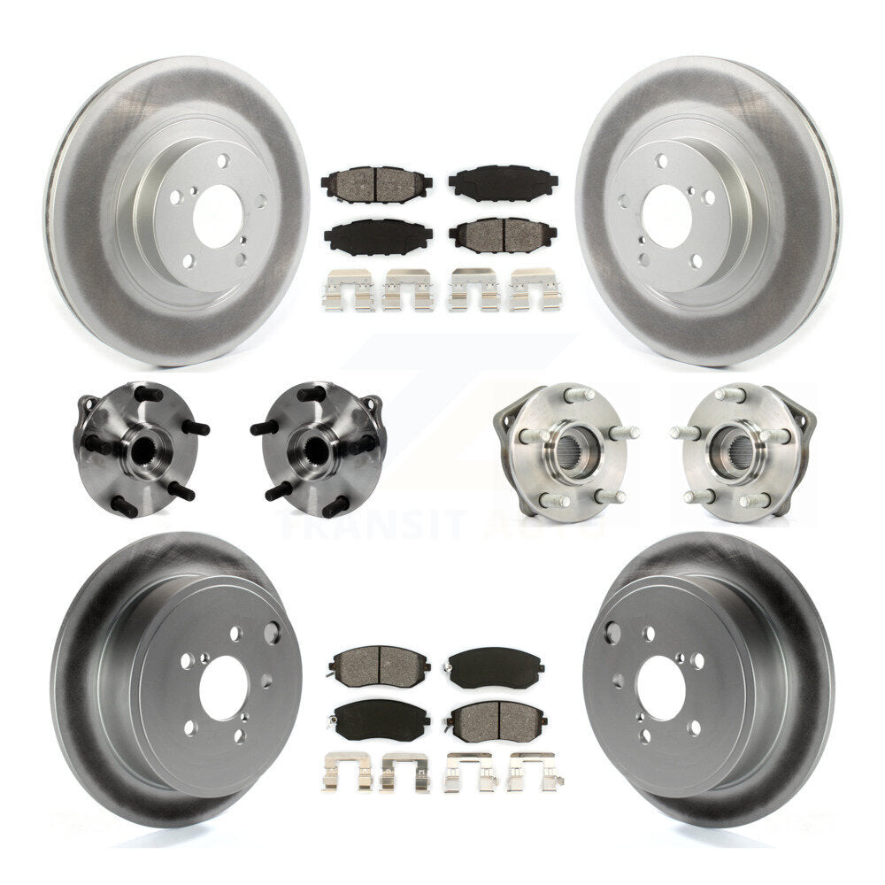 Kit de plaquettes de Rotor de frein à disque revêtu de roulement de moyeu avant et arrière (10 pièces) pour Subaru Imprez