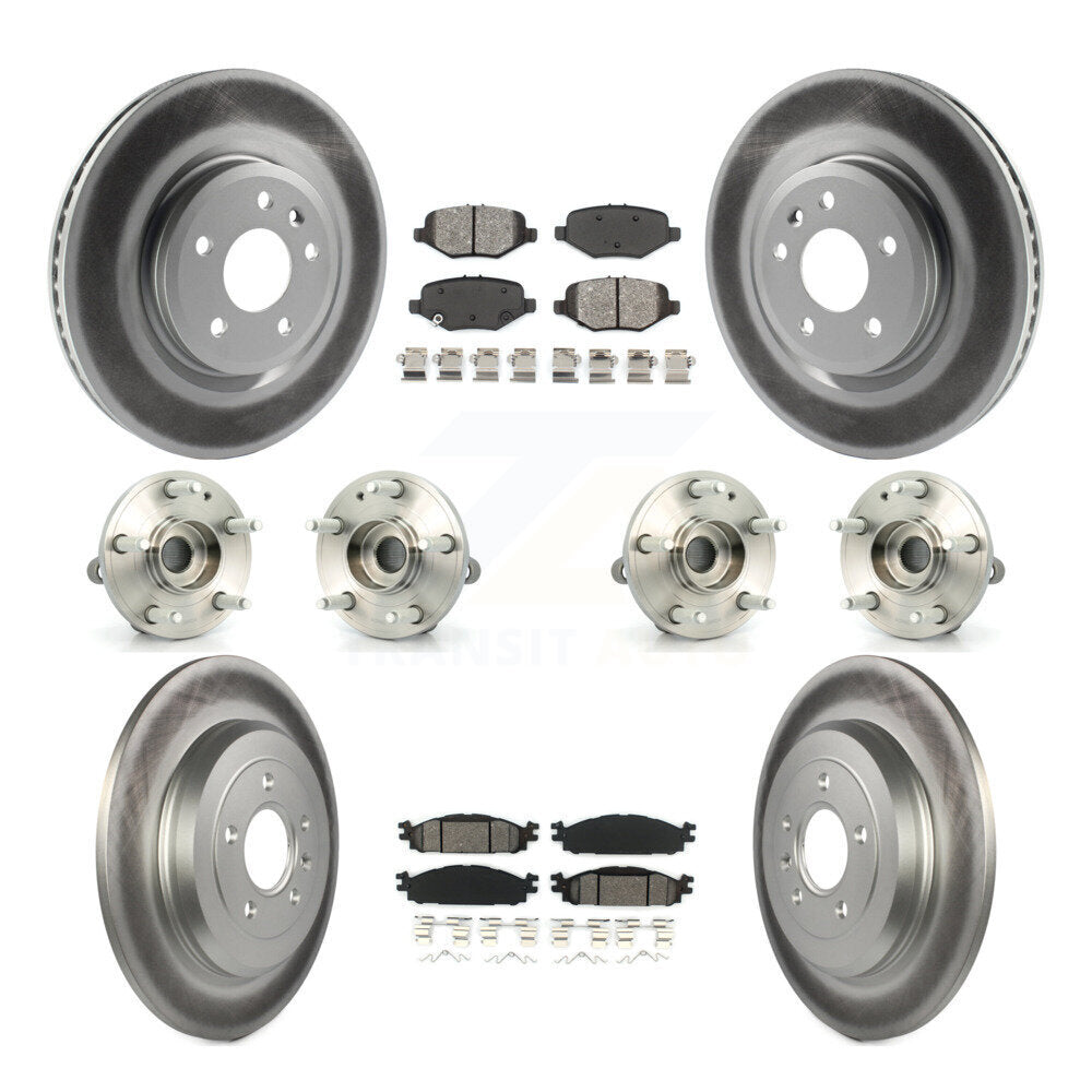 Kit de plaquettes de rotor de frein à disque revêtues de roulement de moyeu avant et arrière (10 pièces) pour Ford Explore