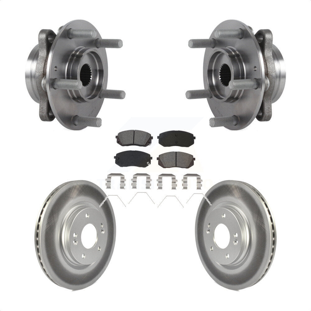 Kit de Rotor et plaquettes de frein revêtus de roulement de moyeu avant, pour Kia Hyundai Forte Elantra G