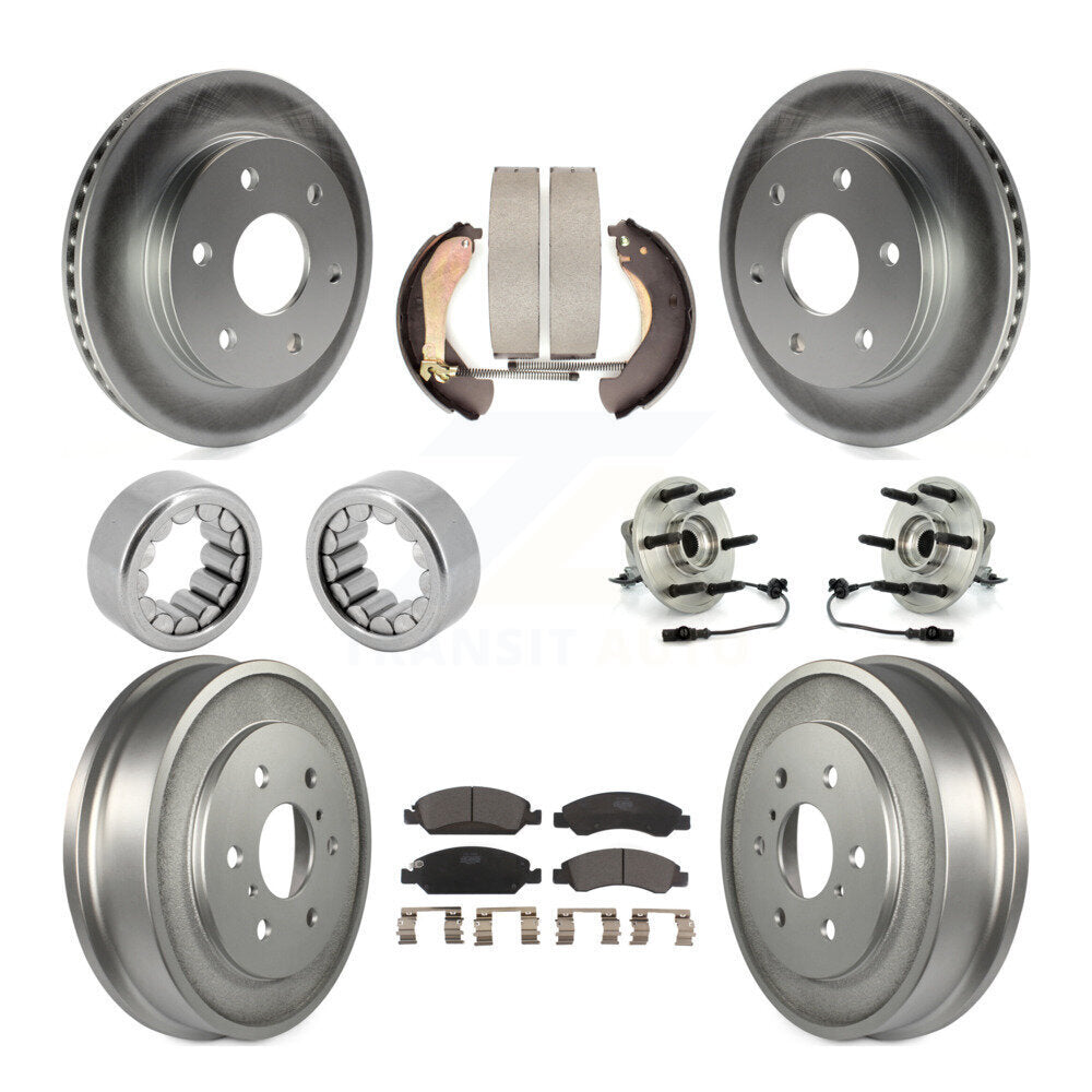 Kit de chaussures de plaquettes de Rotor de frein, roulement de moyeu avant et arrière (10 pièces) pour GMC Sierra 150