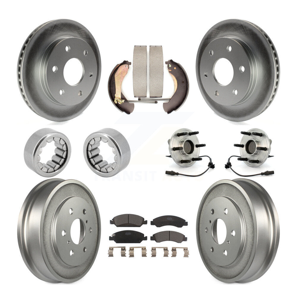 Kit de chaussures de plaquettes de Rotor de frein, roulement de moyeu avant et arrière (10 pièces) pour GMC Sierra 150