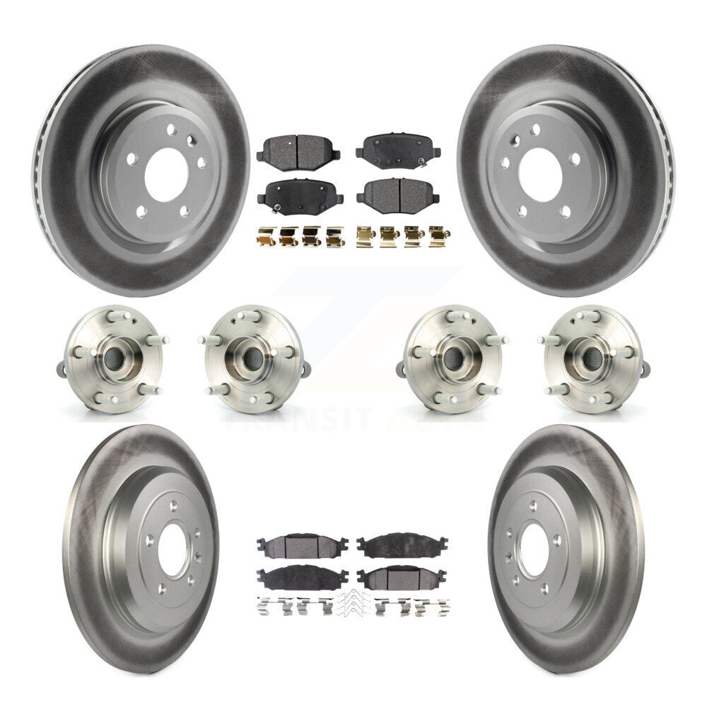 Kit de plaquettes de rotor de frein à disque revêtues de roulement de moyeu avant et arrière (10 pièces) pour Ford Explore