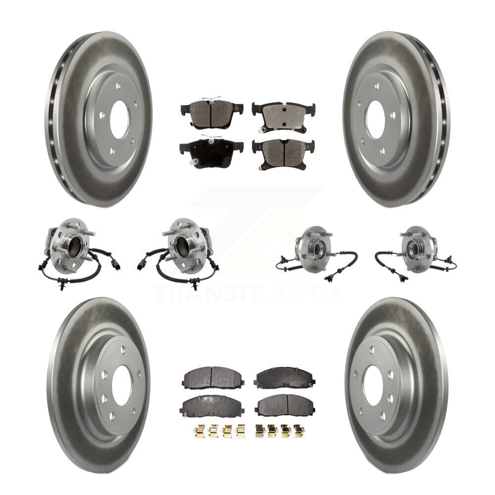 Kit de rotor et de plaquettes de frein revêtus de roulement de moyeu avant et arrière (10 pièces) pour Chrysler Pacific