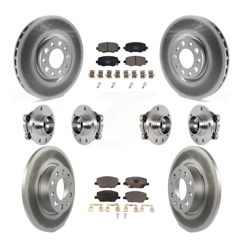 Kit de plaquettes de rotor de frein enduites de roulement de moyeu avant et arrière (10 pièces) pour Jeep Renegade Fia