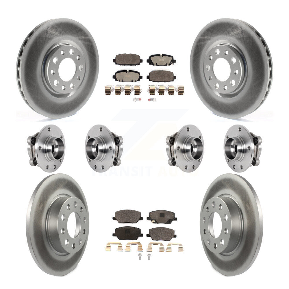 Kit de rotors et plaquettes de frein revêtus de roulement de moyeu avant et arrière (10 pièces) pour Jeep Compass AW