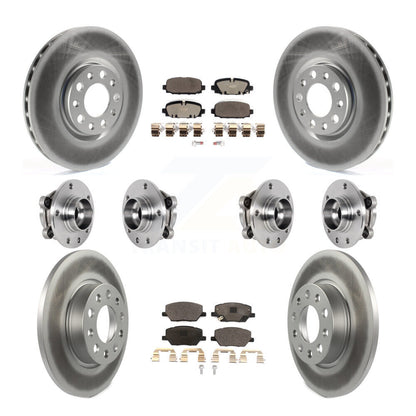 Kit de rotors et plaquettes de frein revêtus de roulement de moyeu avant et arrière (10 pièces) pour Jeep Compass AW