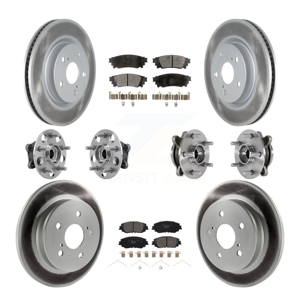 Kit de plaquettes de rotor de frein enduites de roulement de moyeu avant et arrière (10 pièces) pour Toyota Camry Lexu