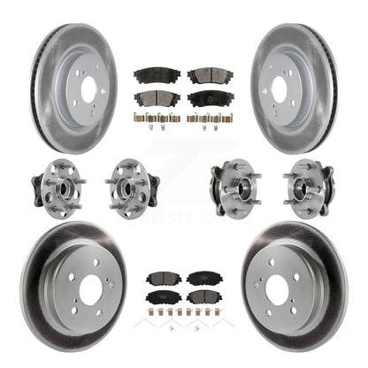Kit de plaquettes de rotor de frein enduites de roulement de moyeu avant et arrière (10 pièces) pour Toyota Camry Lexu