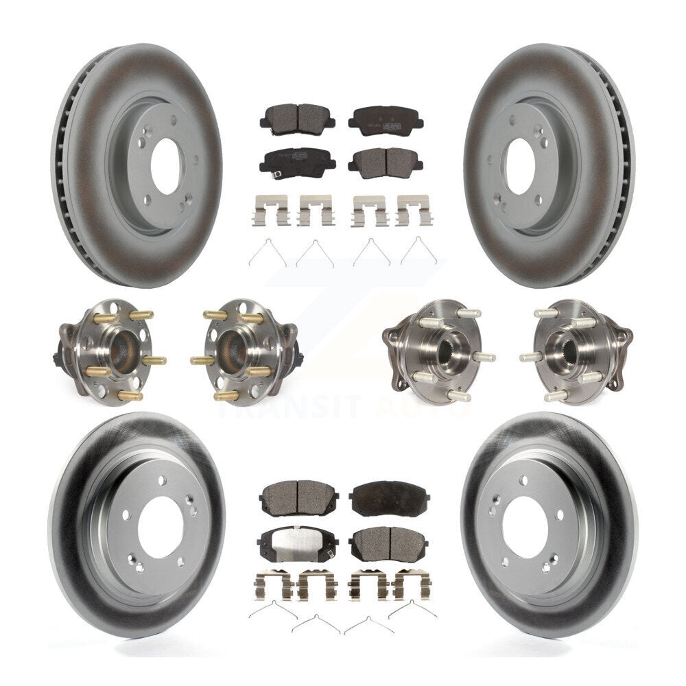 Kit de plaquettes de Rotor de frein à disque revêtu de roulement de moyeu avant et arrière (10 pièces) pour Hyundai Sonat