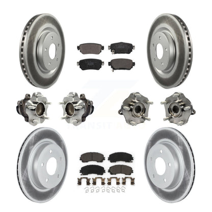 Kit de rotor et de plaquettes de frein à disque revêtus de roulement de moyeu avant et arrière (10 pièces) pour Nissan Rogu