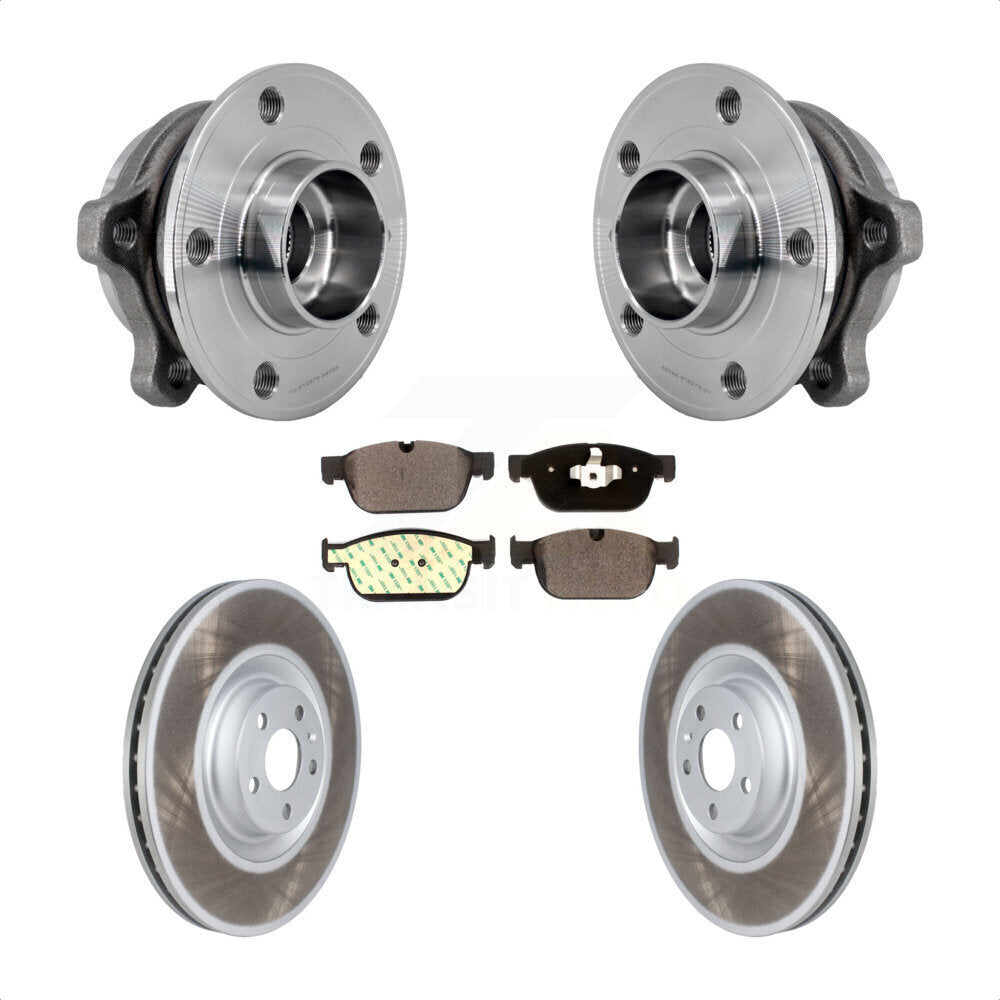 Kit de rotors et plaquettes de frein à disque enduits d'assemblage de roulement de moyeu avant pour Volvo XC90