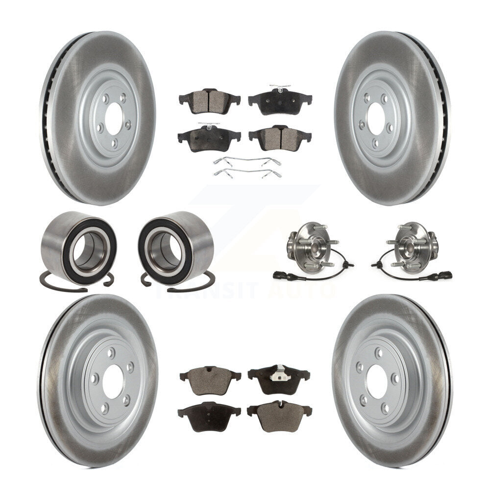 Kit de patins de rotor de frein à disque revêtu de roulement de moyeu avant et arrière (10 pièces) pour Jaguar X