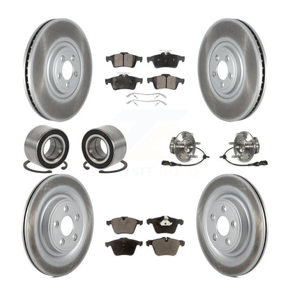 Kit de patins de rotor de frein à disque revêtu de roulement de moyeu avant et arrière (10 pièces) pour Jaguar X