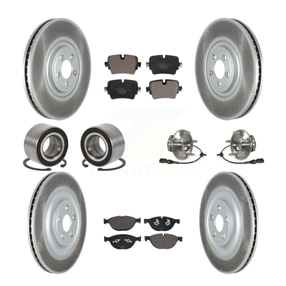 Kit de patins de rotor de frein à disque revêtu de roulement de moyeu avant et arrière (10 pièces) pour Jaguar X