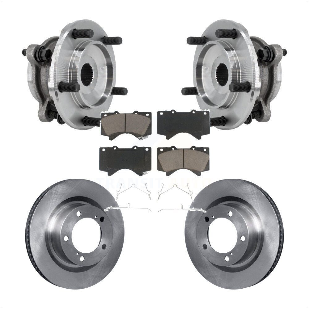 Ensemble de roulement de moyeu avant, Rotor de frein et Kit de plaquettes pour Toyota Tundra Sequoia 4W