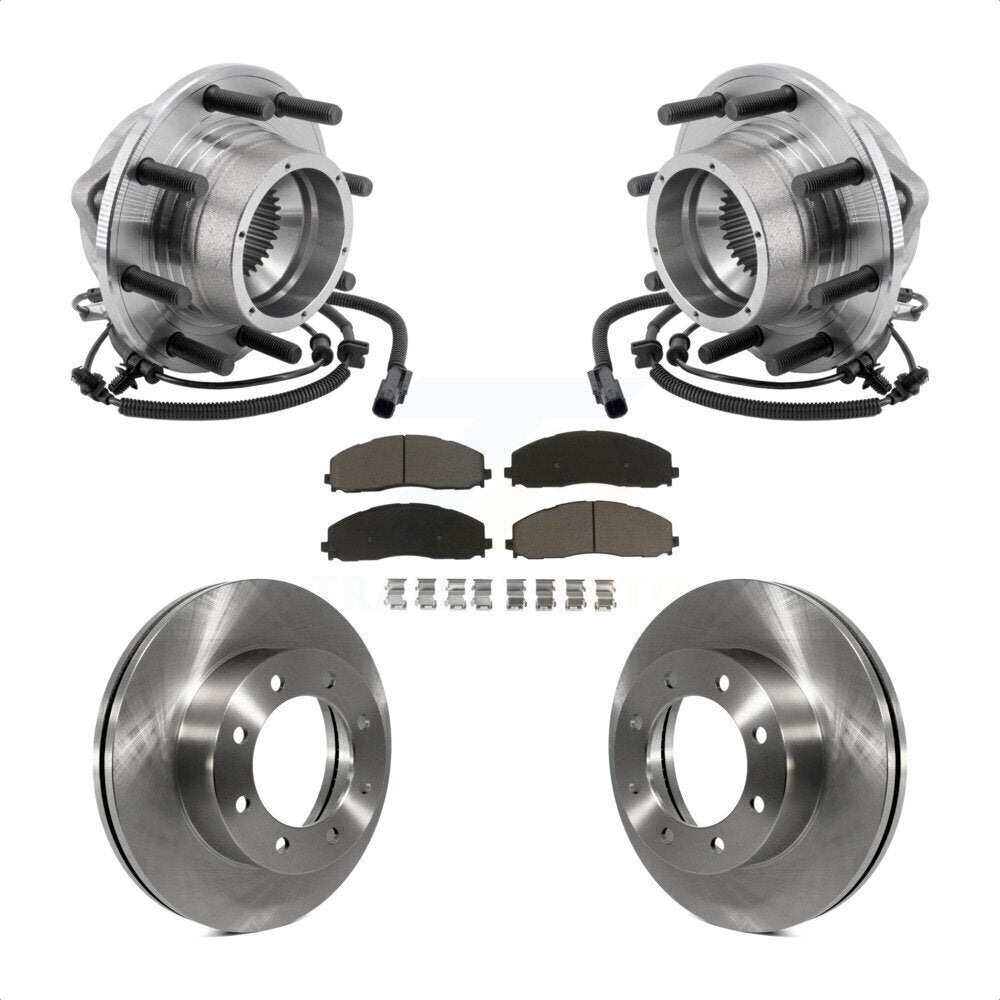 Ensemble de roulement de moyeu avant, Rotor de frein et Kit de plaquettes pour Ford F-350 Super Duty 4W
