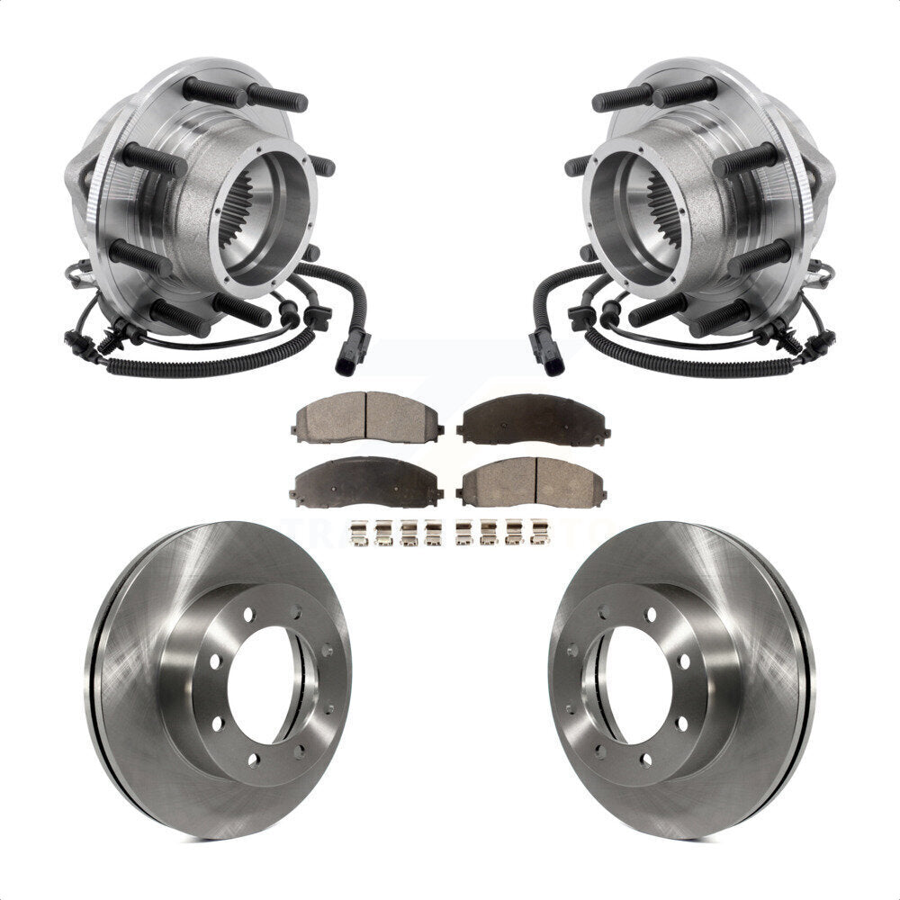 Ensemble de roulement de moyeu avant, Rotor de frein et Kit de plaquettes pour Ford F-350 Super Duty 4W