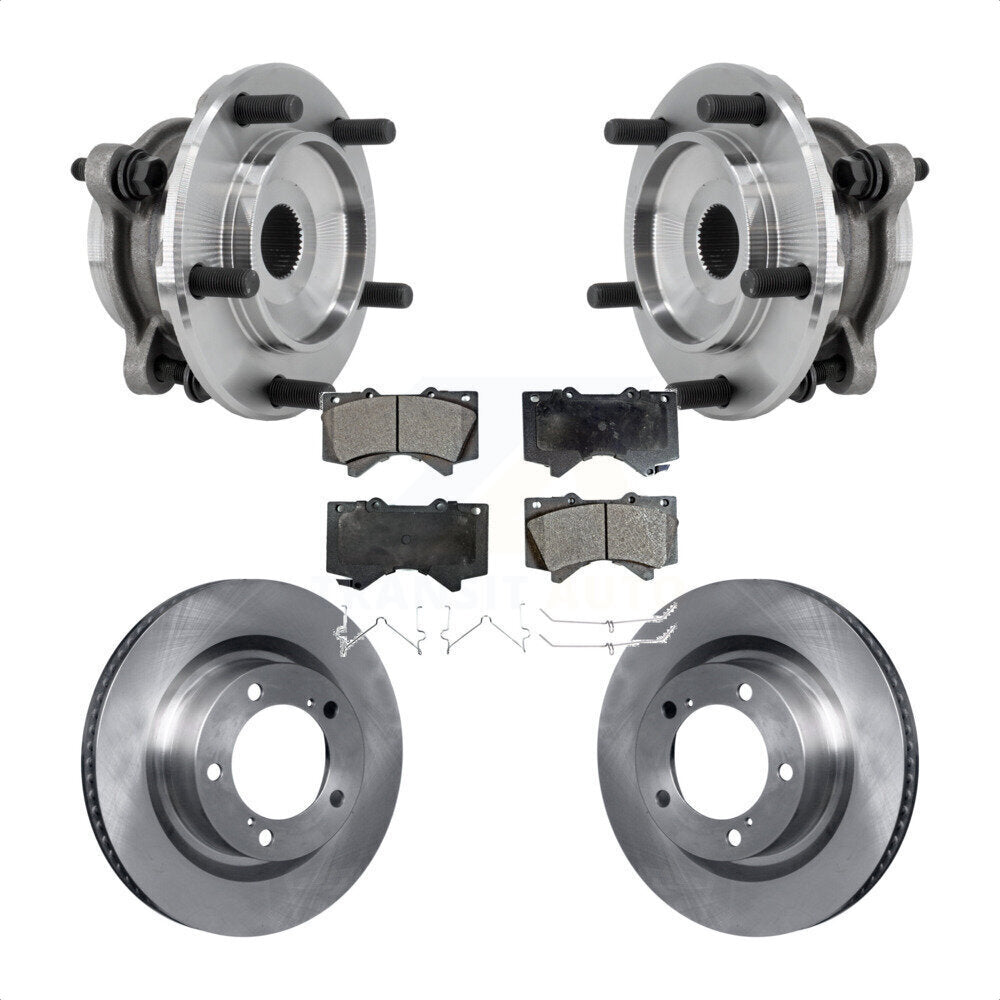 Ensemble de roulement de moyeu avant, Rotor de frein et Kit de plaquettes pour Toyota Tundra Sequoia 4W