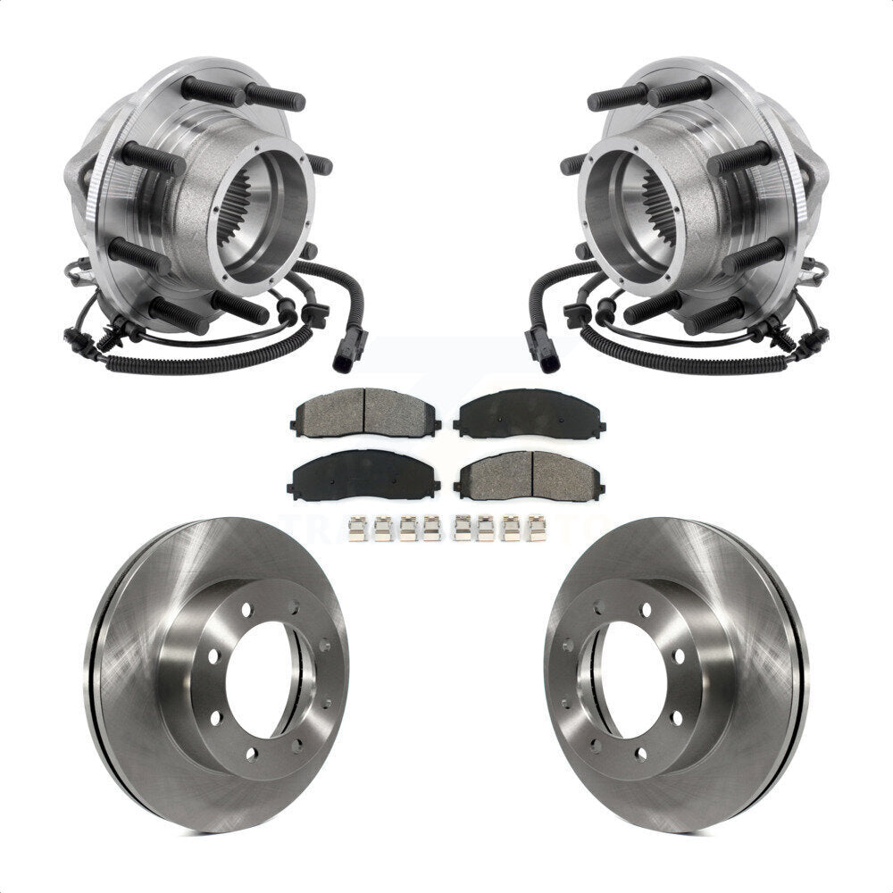 Ensemble de roulement de moyeu avant, Rotor de frein et Kit de plaquettes pour Ford F-350 Super Duty 4W