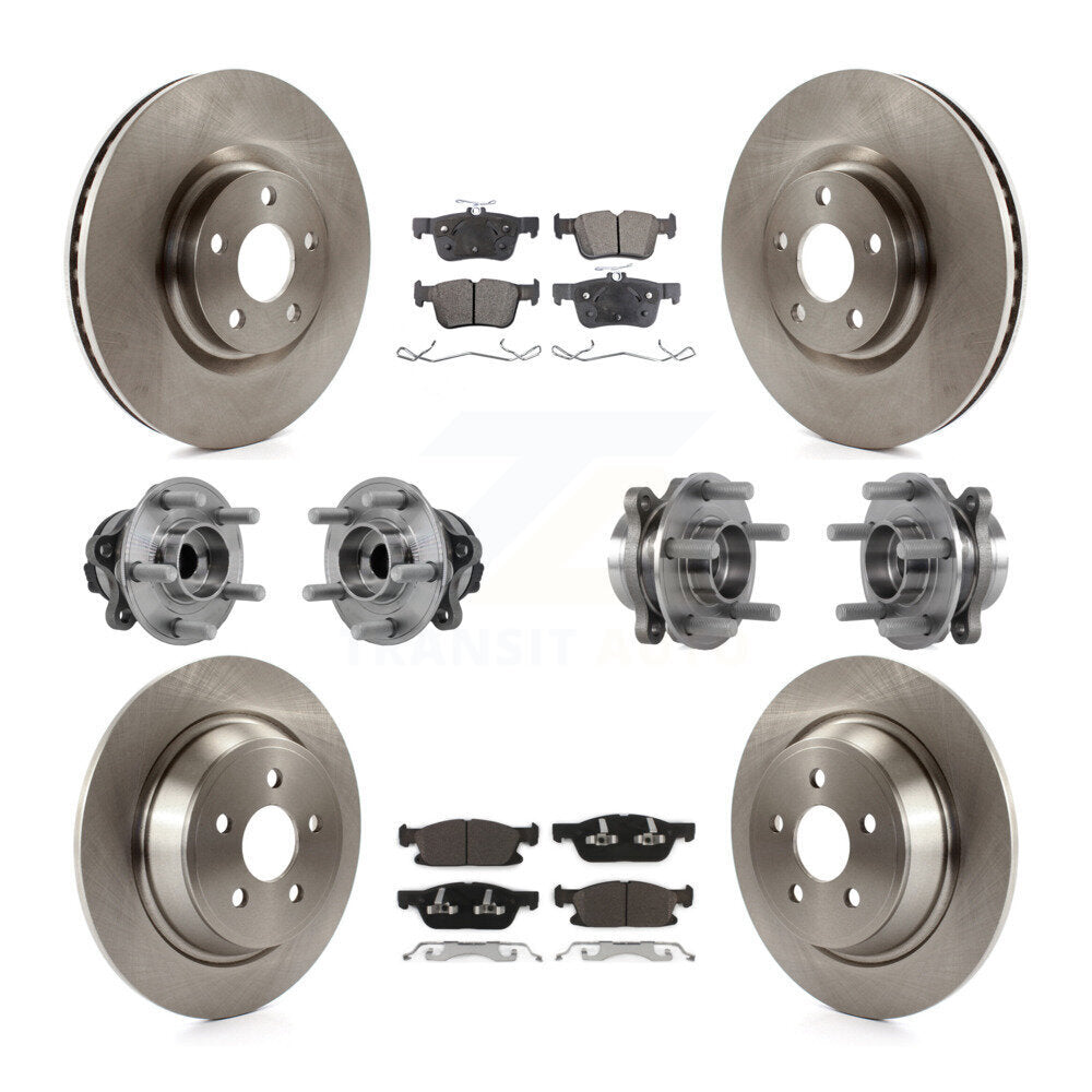 Kit de rotors et plaquettes de frein avec roulement de moyeu avant et arrière (10 pièces) pour Ford Edge FW 2015 – 2018
