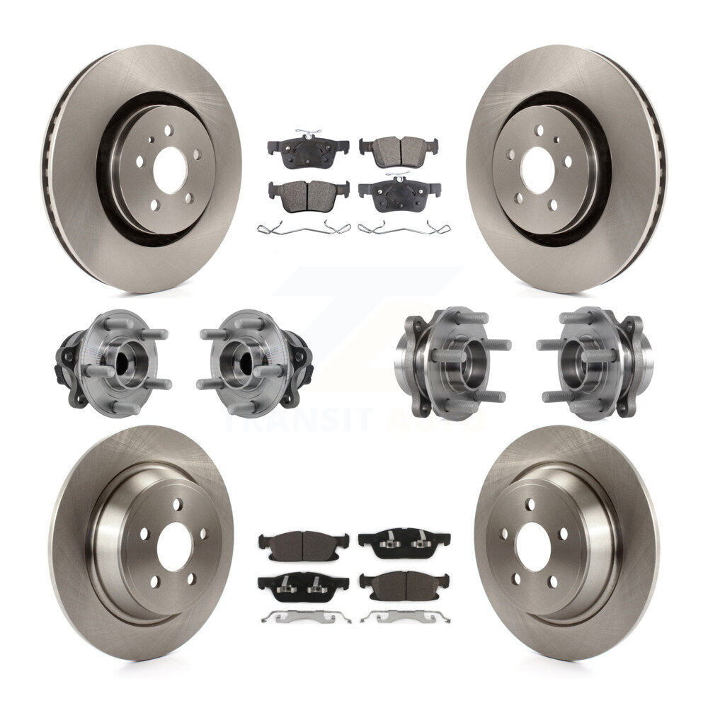 Kit de plaquettes de Rotor de frein, roulement de moyeu avant et arrière (10 pièces) pour Ford Edge Lincoln Nautilu